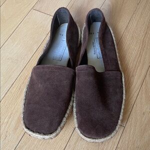 Vintage Bloomingdale’s Men’s Store Brown Suede Espadrille Flats made in Italy